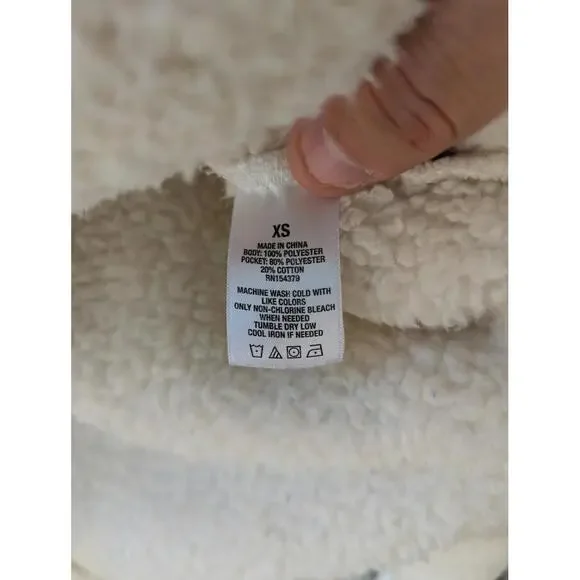 Aeropostale Sherpa Fleece Cream Women's Oversized XS Full Button Cream Jacket - Picture 5 of 7